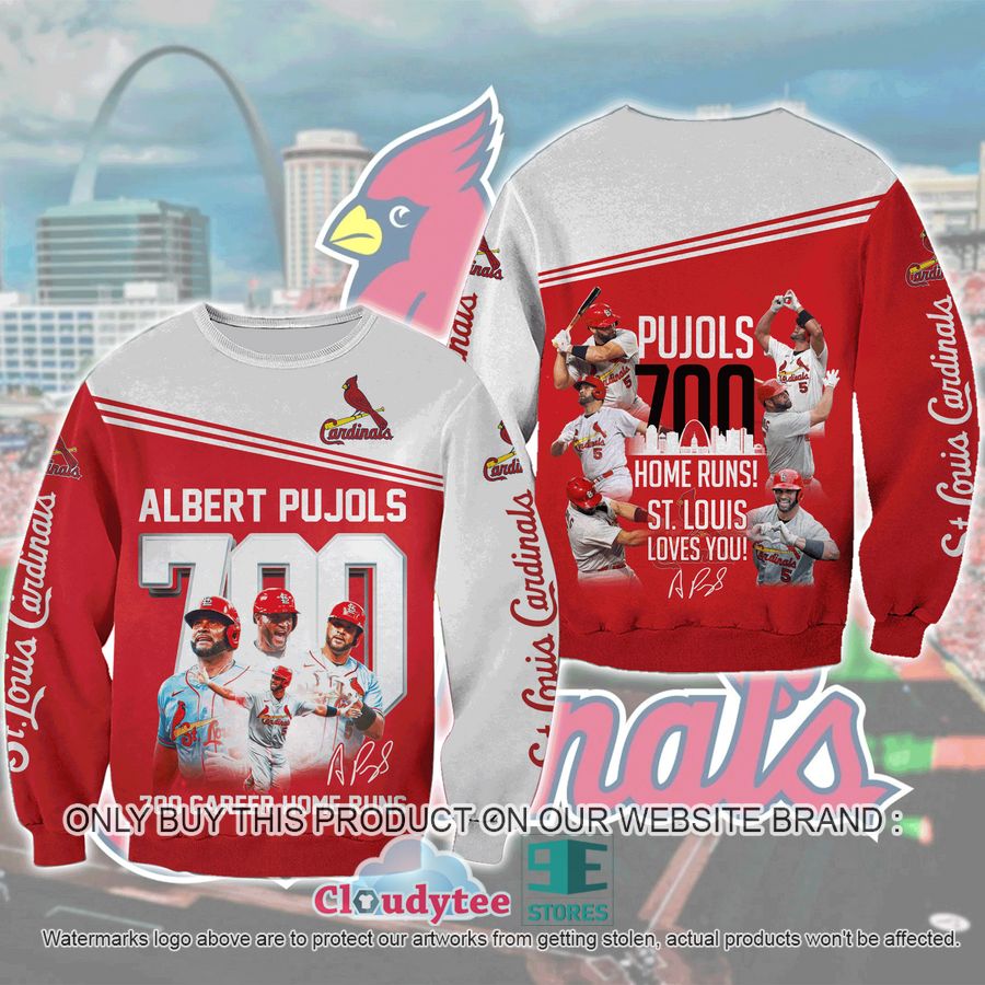 albert pujols st louis cardinals 700 career home runs 3d shirt hoodie 2 89699