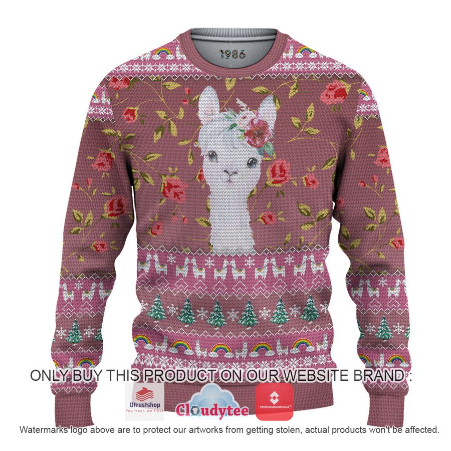 amazing llama flower christmas all over printed shirt hoodie 1 79470