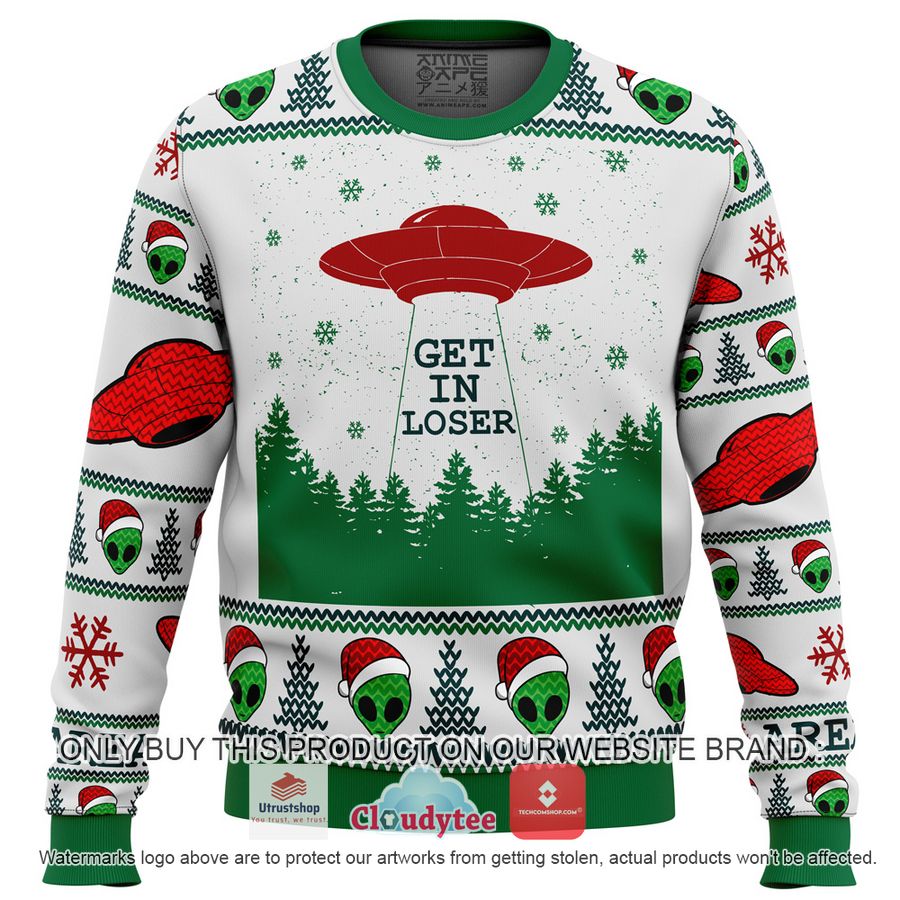 area 51 get in loser ugly christmas sweater 2 49212