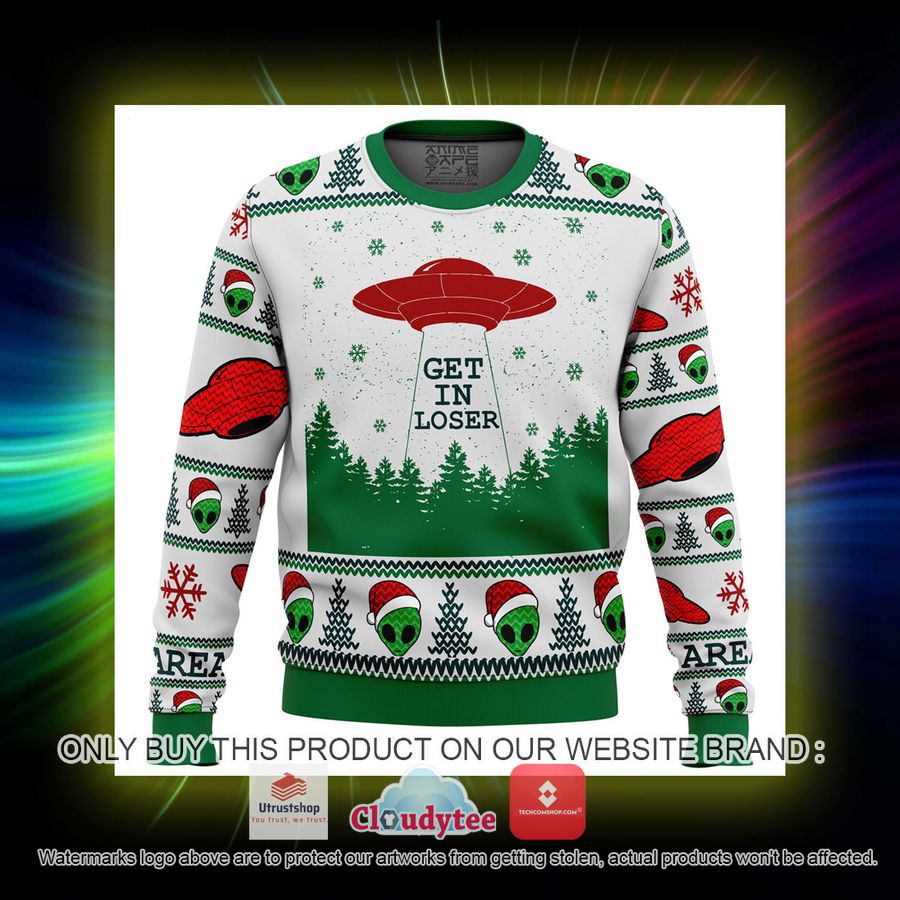area 51 get in loser ugly christmas sweater 3 30637