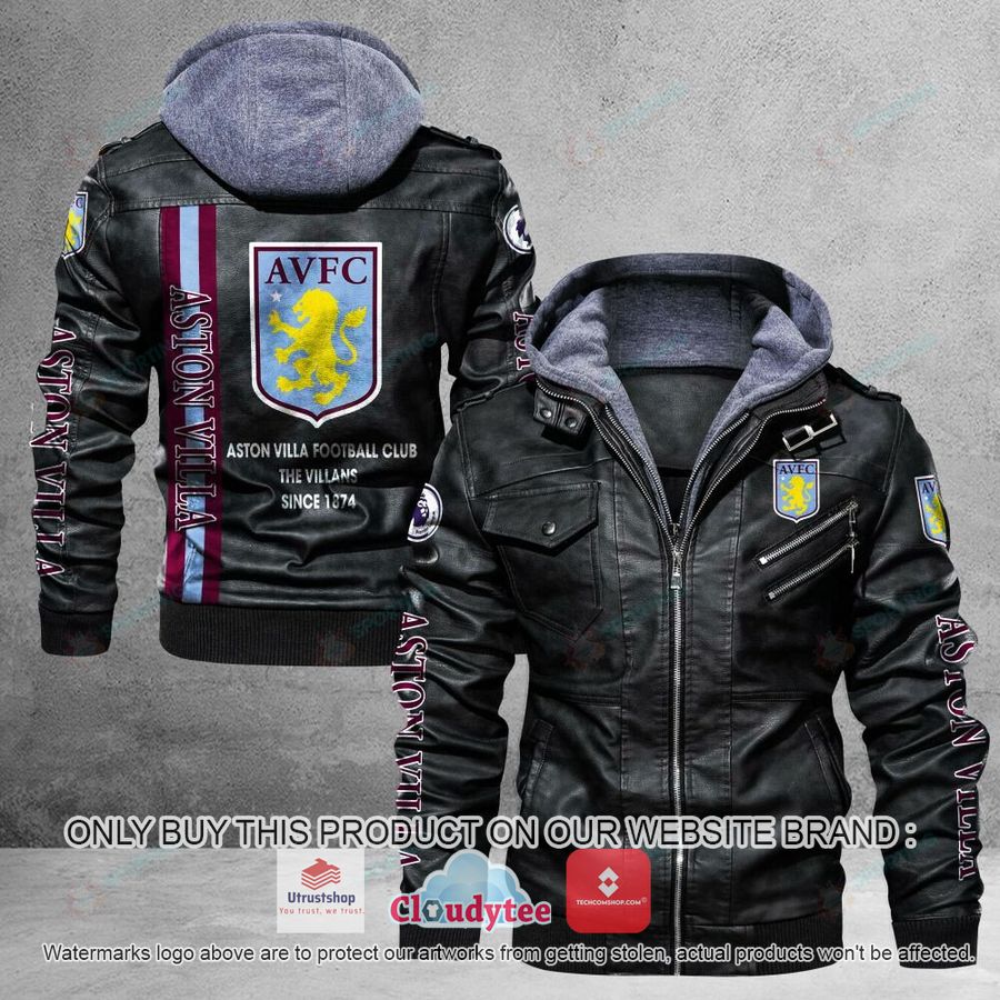 aston villa f c premieleague leather jacket 1 15640