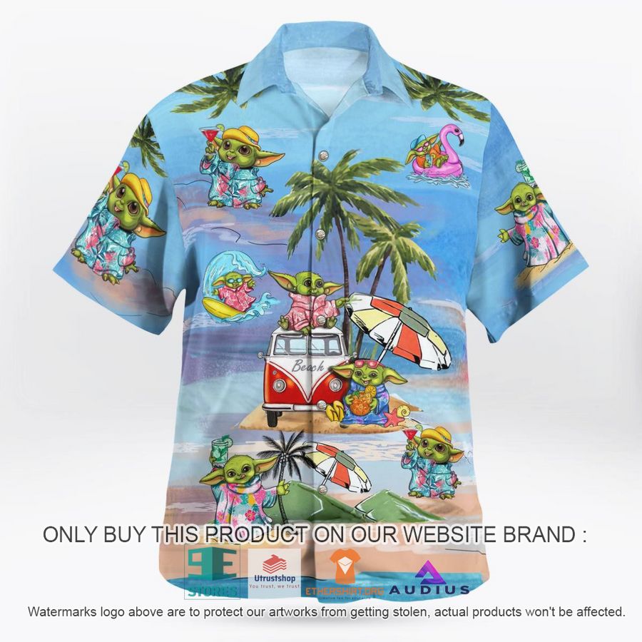 baby yoda summer time blue hawaii shirt shorts 1 71624