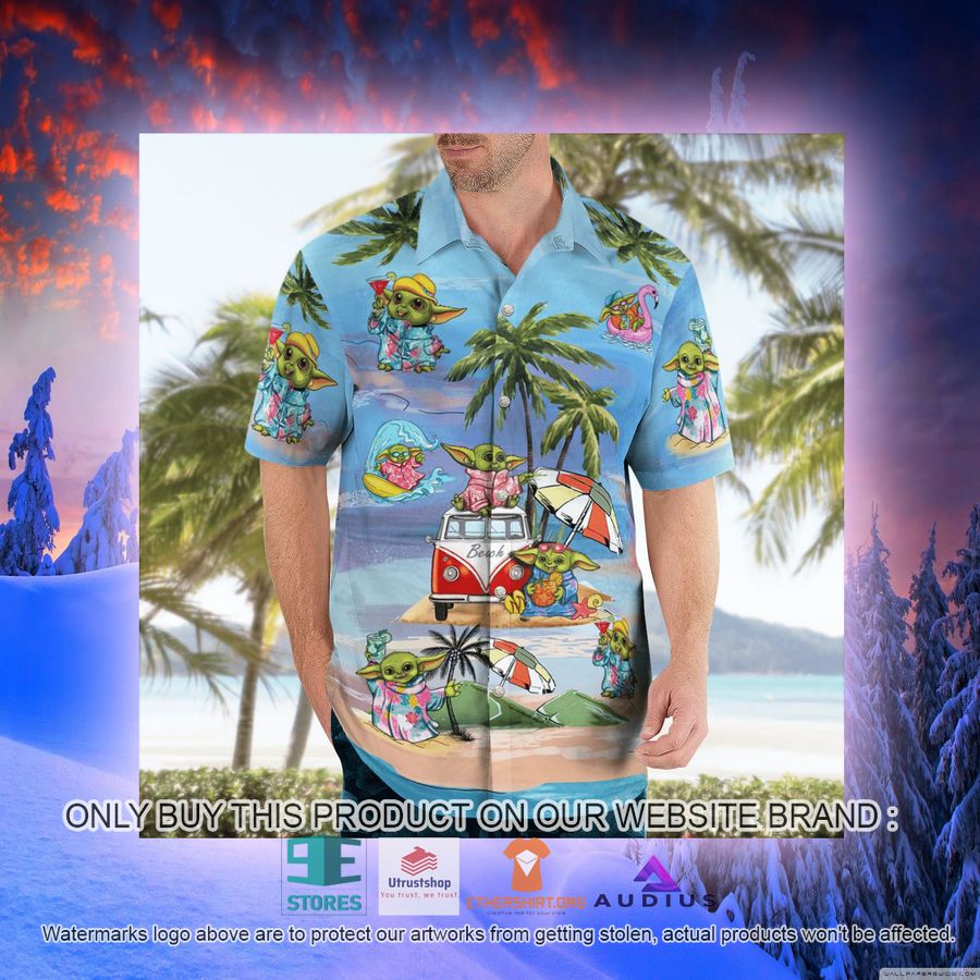 baby yoda summer time blue hawaii shirt shorts 10 38002