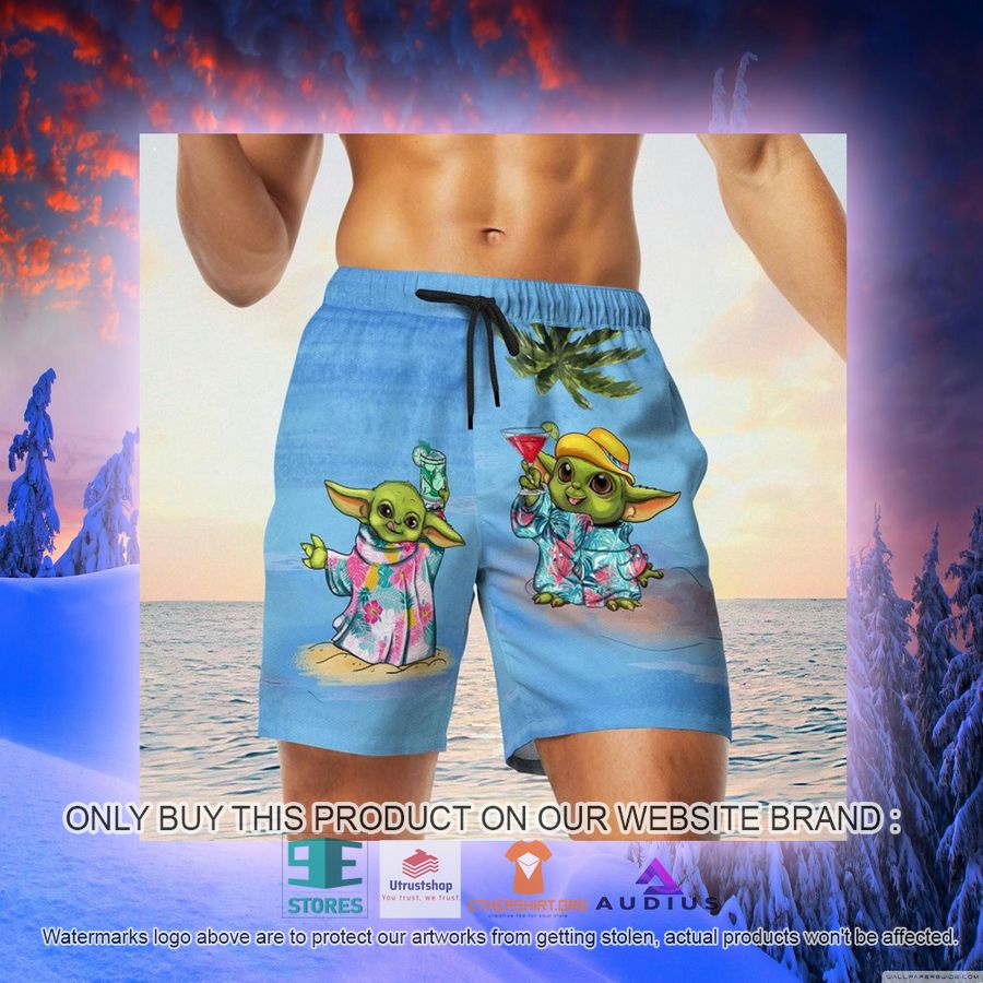 baby yoda summer time blue hawaii shirt shorts 11 52272