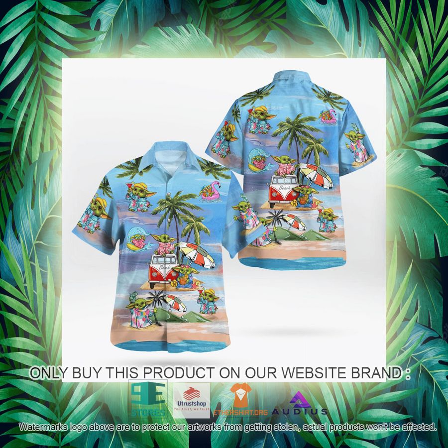 baby yoda summer time blue hawaii shirt shorts 14 60598