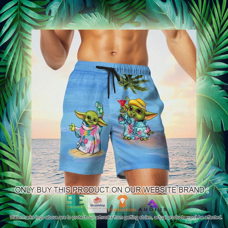 baby yoda summer time blue hawaii shirt shorts 17 85047