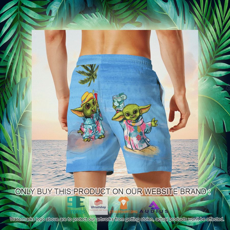 baby yoda summer time blue hawaii shirt shorts 18 90633