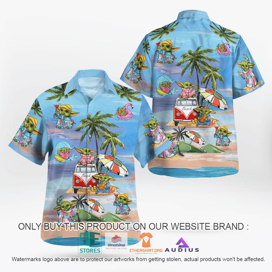 baby yoda summer time blue hawaii shirt shorts 2 49568