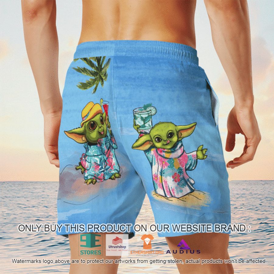 baby yoda summer time blue hawaii shirt shorts 6 57879