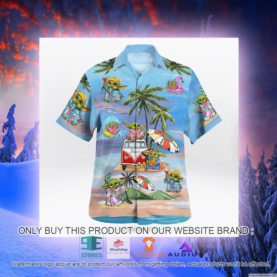 baby yoda summer time blue hawaii shirt shorts 7 79963