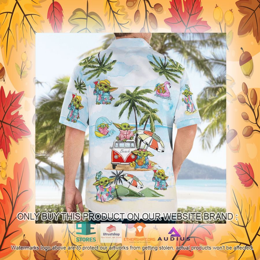 baby yoda summer time light blue hawaii shirt shorts 21 61551