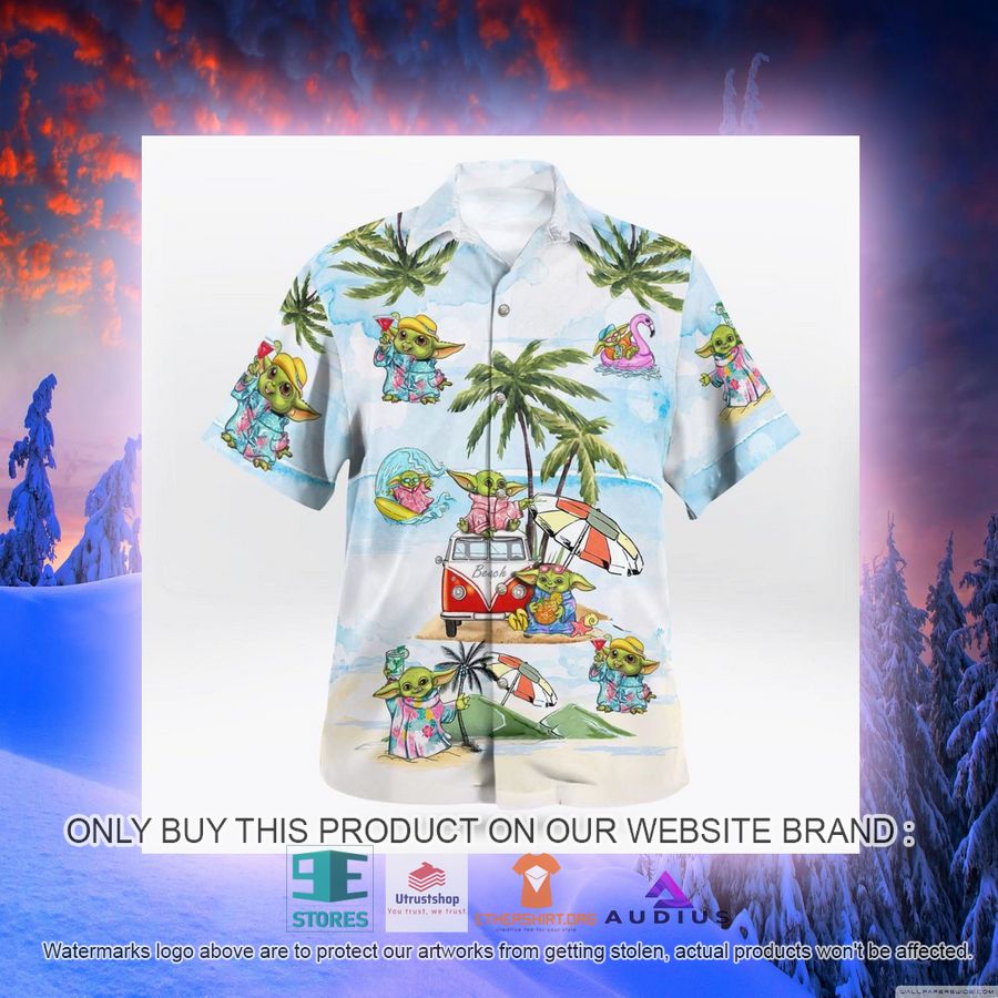 baby yoda summer time light blue hawaii shirt shorts 7 48189