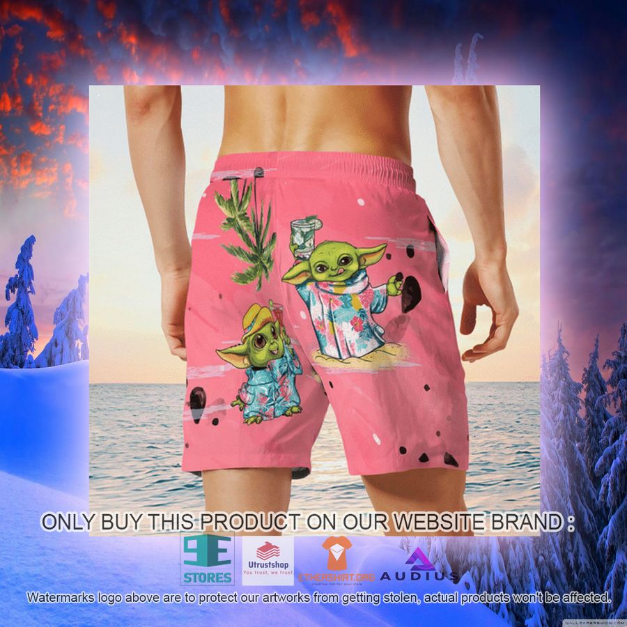 baby yoda summer time pink hawaii shirt shorts 12 28319