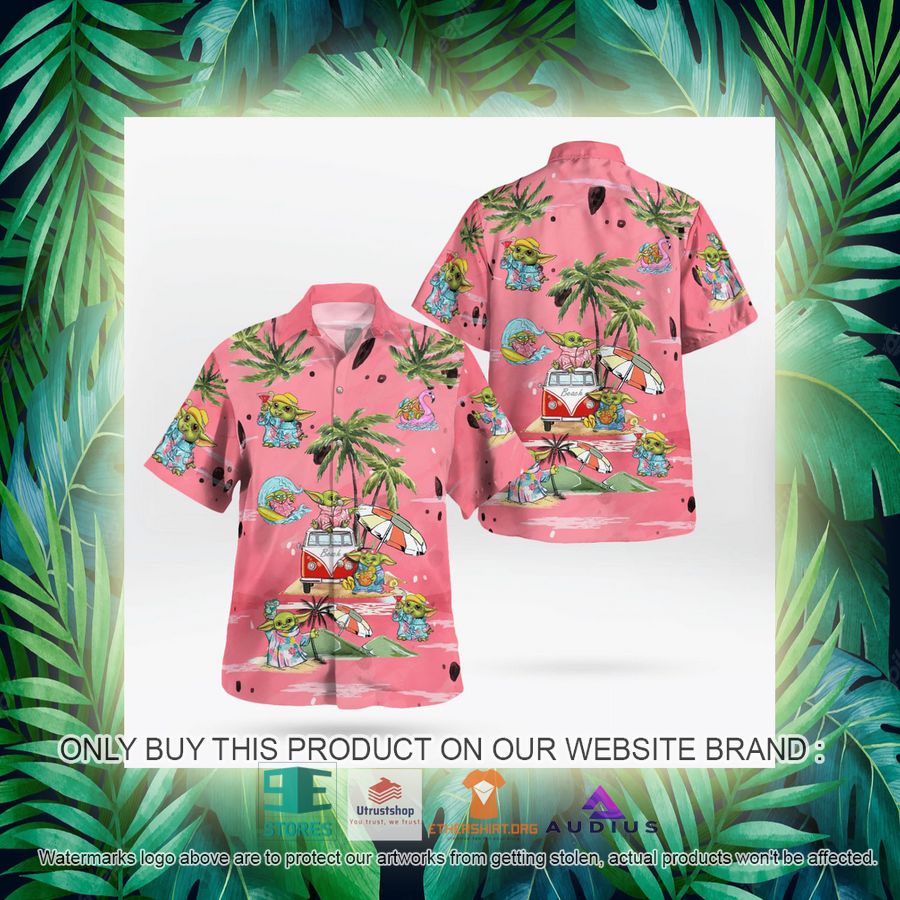 baby yoda summer time pink hawaii shirt shorts 14 75977