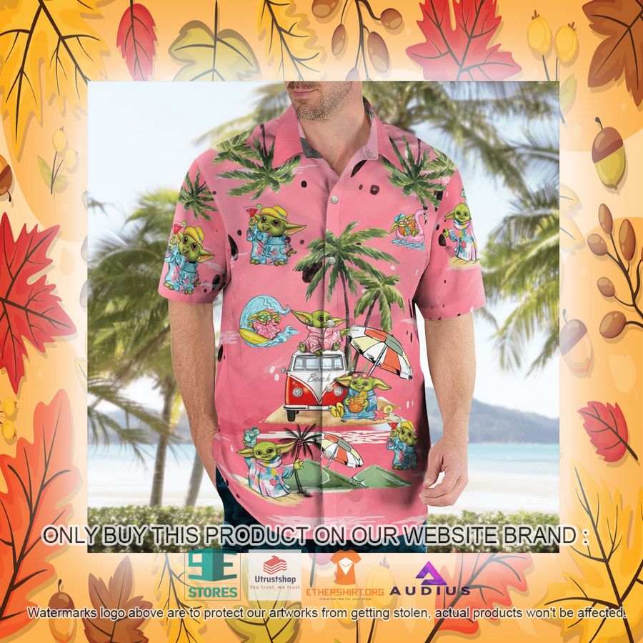 baby yoda summer time pink hawaii shirt shorts 22 41836