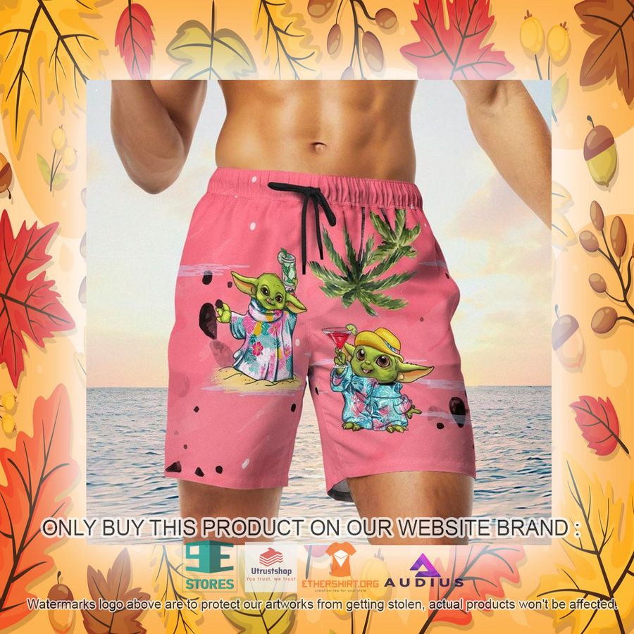 baby yoda summer time pink hawaii shirt shorts 23 57938