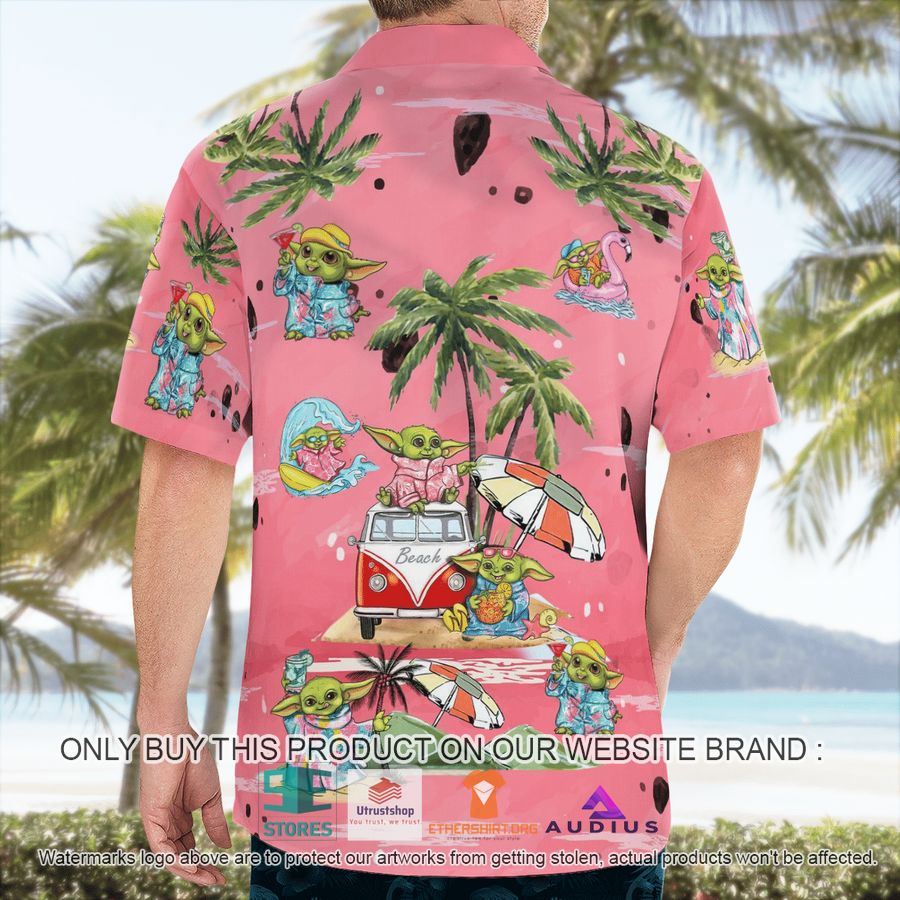 baby yoda summer time pink hawaii shirt shorts 3 41763