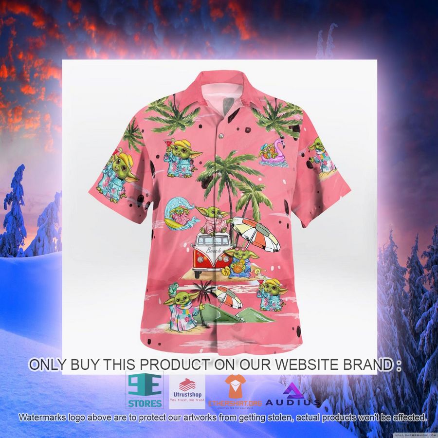 baby yoda summer time pink hawaii shirt shorts 7 60905