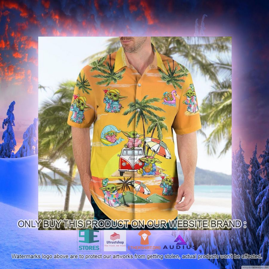 baby yoda summer time sunset yellow hawaii shirt shorts 10 23331