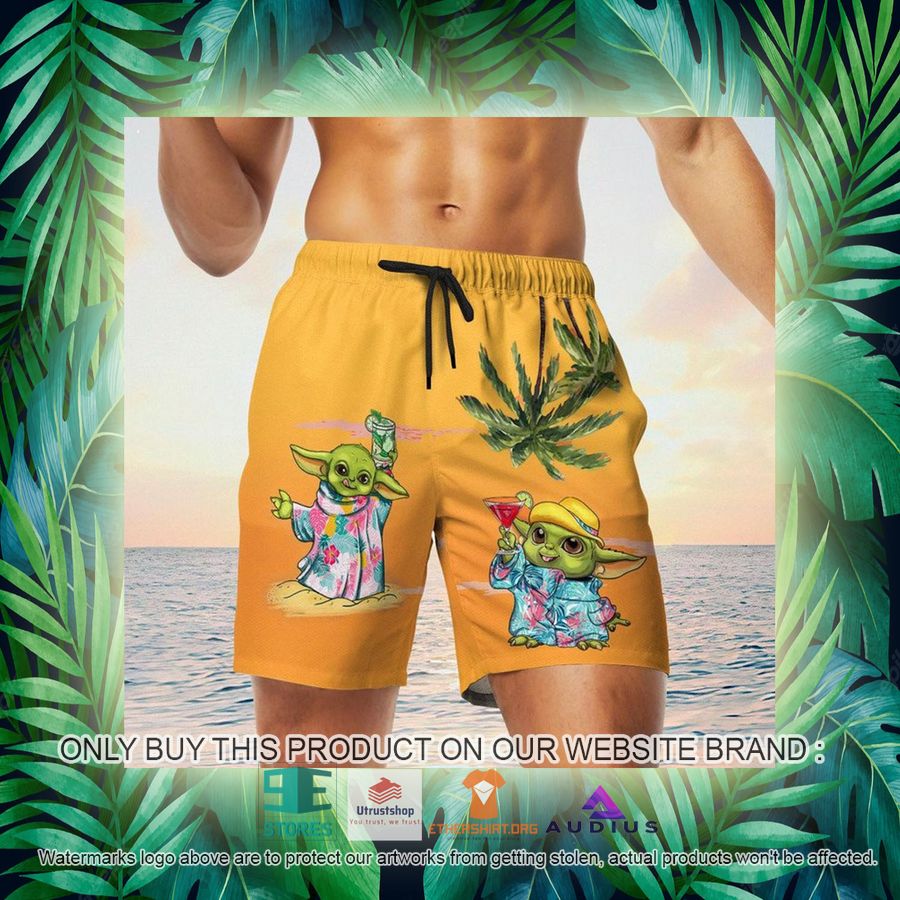 baby yoda summer time sunset yellow hawaii shirt shorts 17 70850