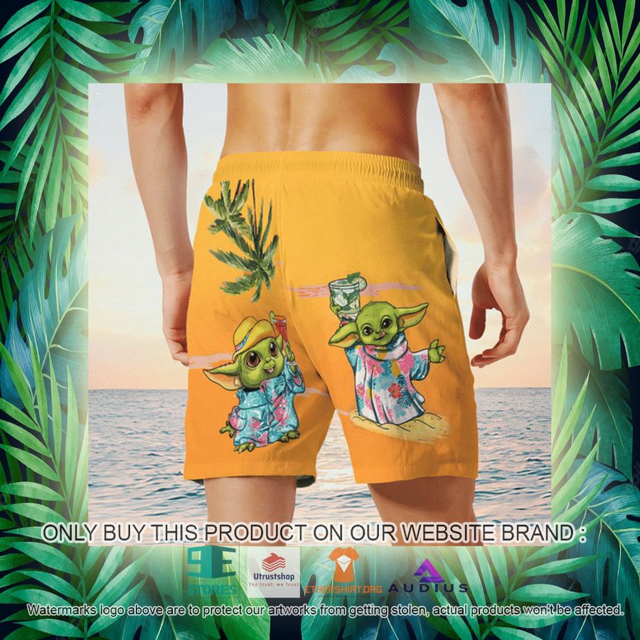 baby yoda summer time sunset yellow hawaii shirt shorts 18 96856
