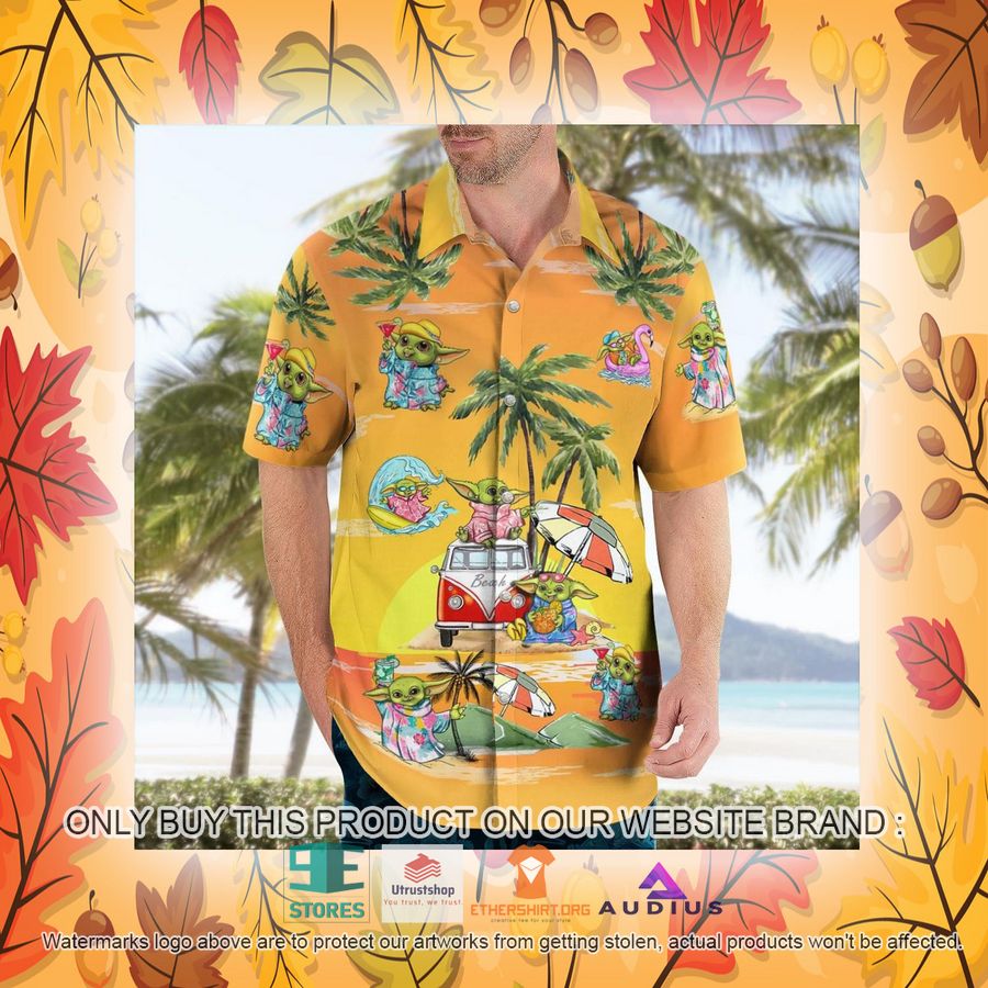 baby yoda summer time sunset yellow hawaii shirt shorts 22 86526