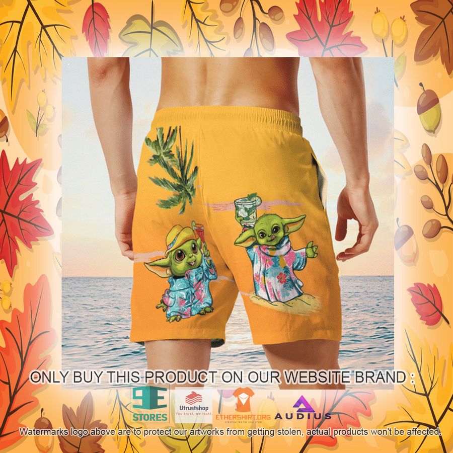 baby yoda summer time sunset yellow hawaii shirt shorts 24 12125