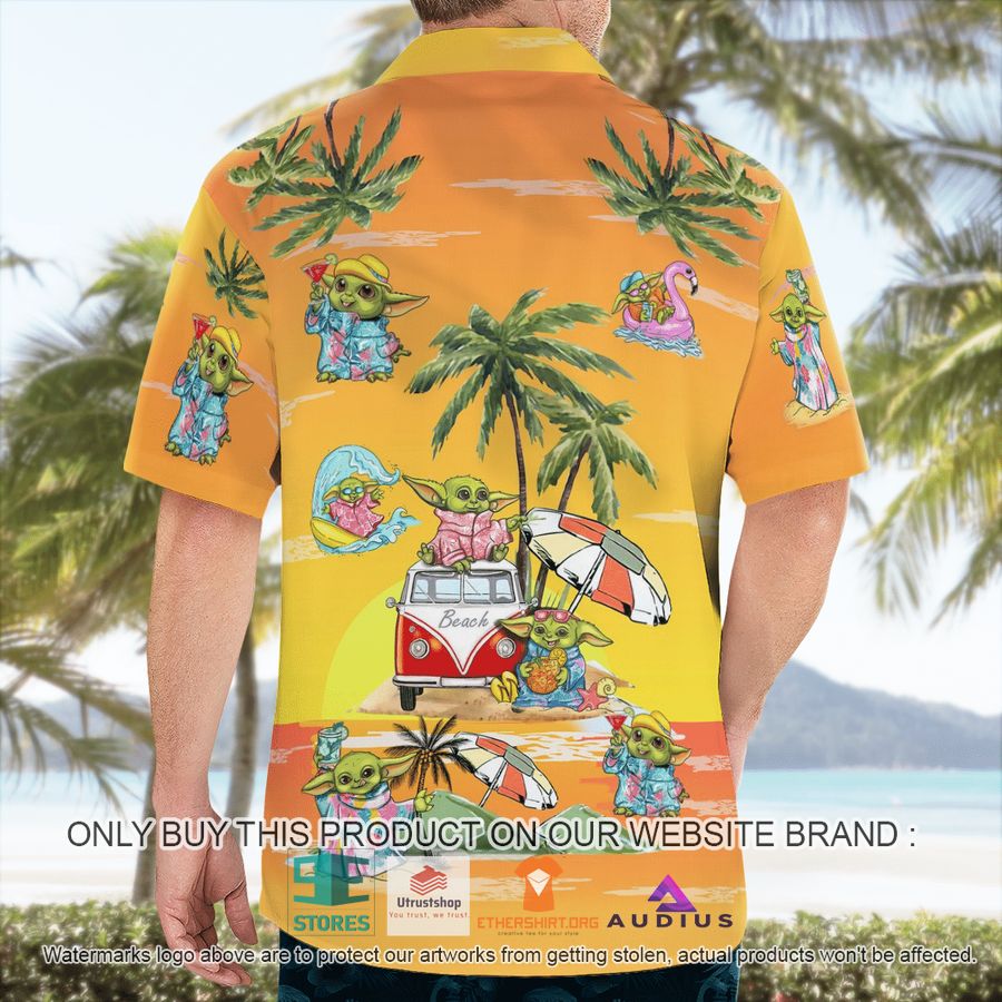 baby yoda summer time sunset yellow hawaii shirt shorts 3 20324