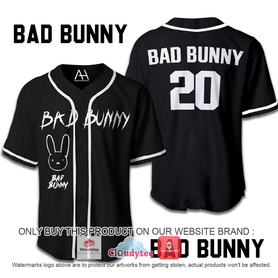 bad bunny black and white baseball jersey 1 57249