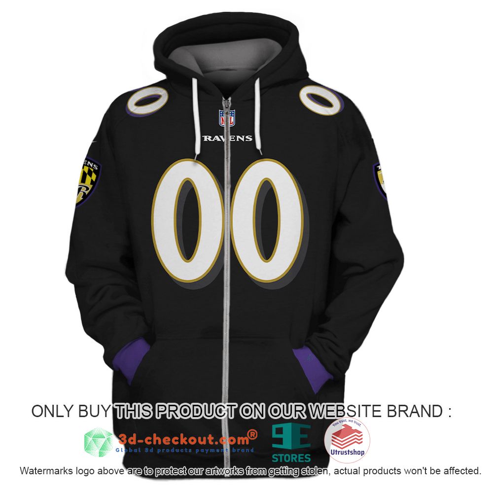 baltimore ravens nfl personalized black 3d shirt hoodie 1 74690