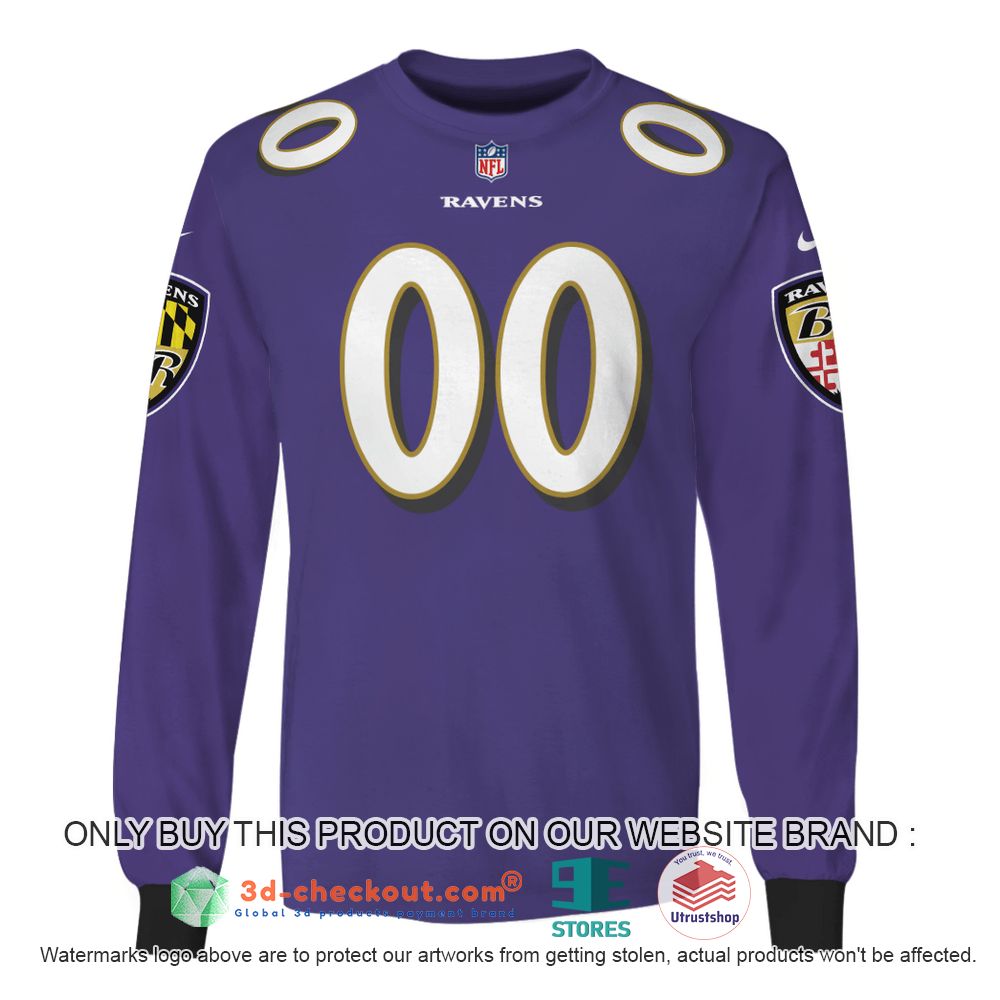 baltimore ravens nfl personalized purple 3d shirt hoodie 1 17867