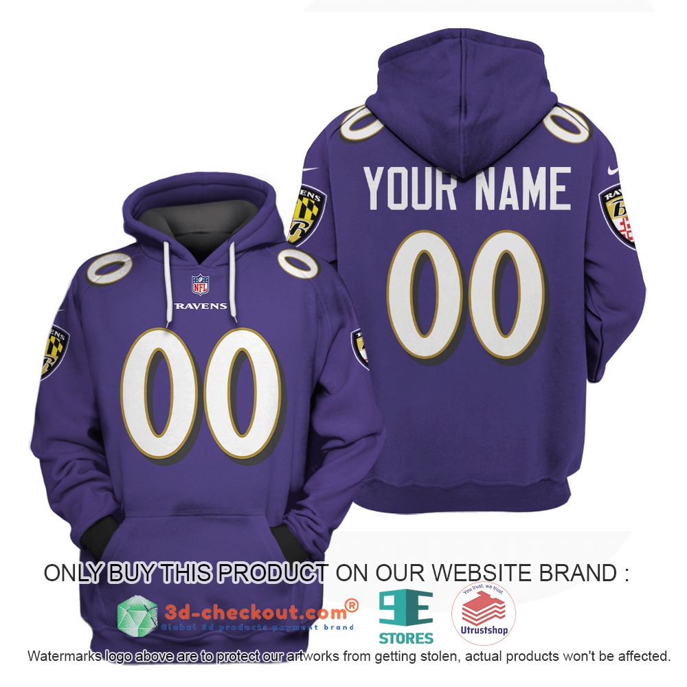 baltimore ravens nfl personalized purple 3d shirt hoodie 2 83843