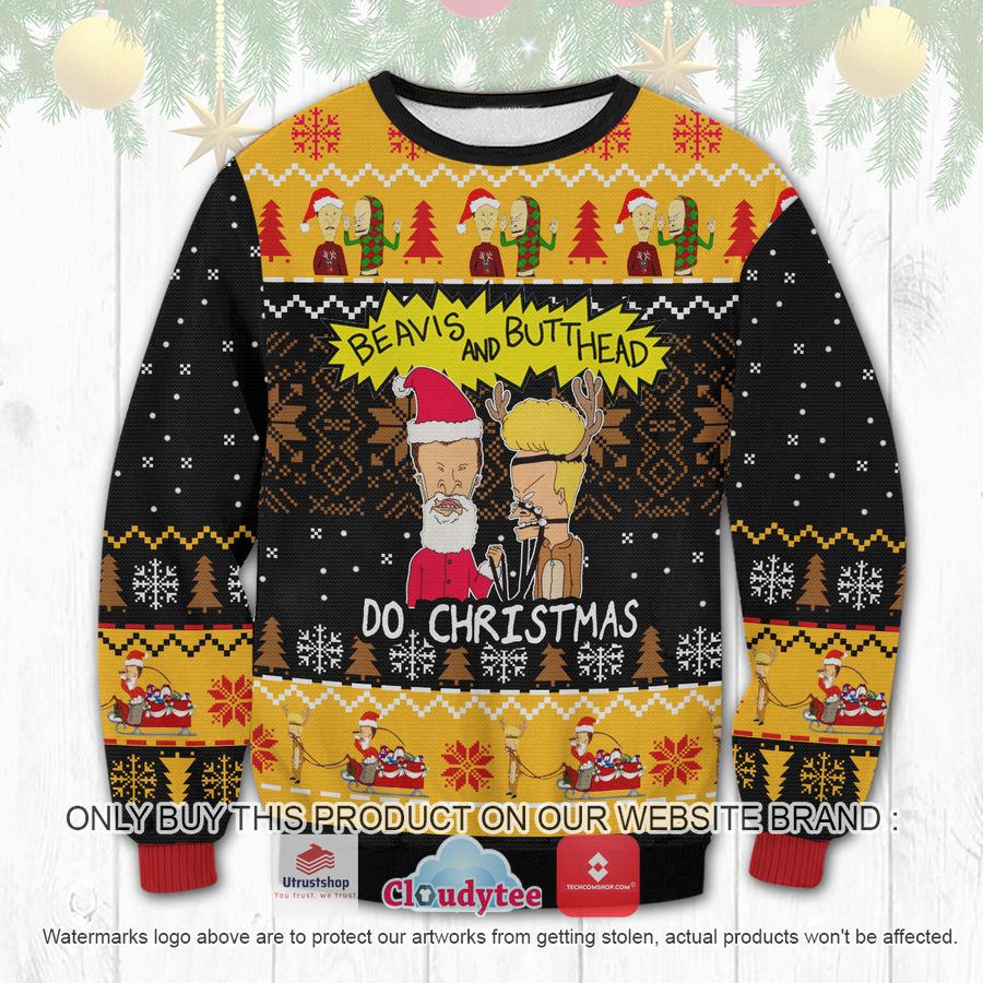 beavis and butthead christmas ugly sweater 2 59498