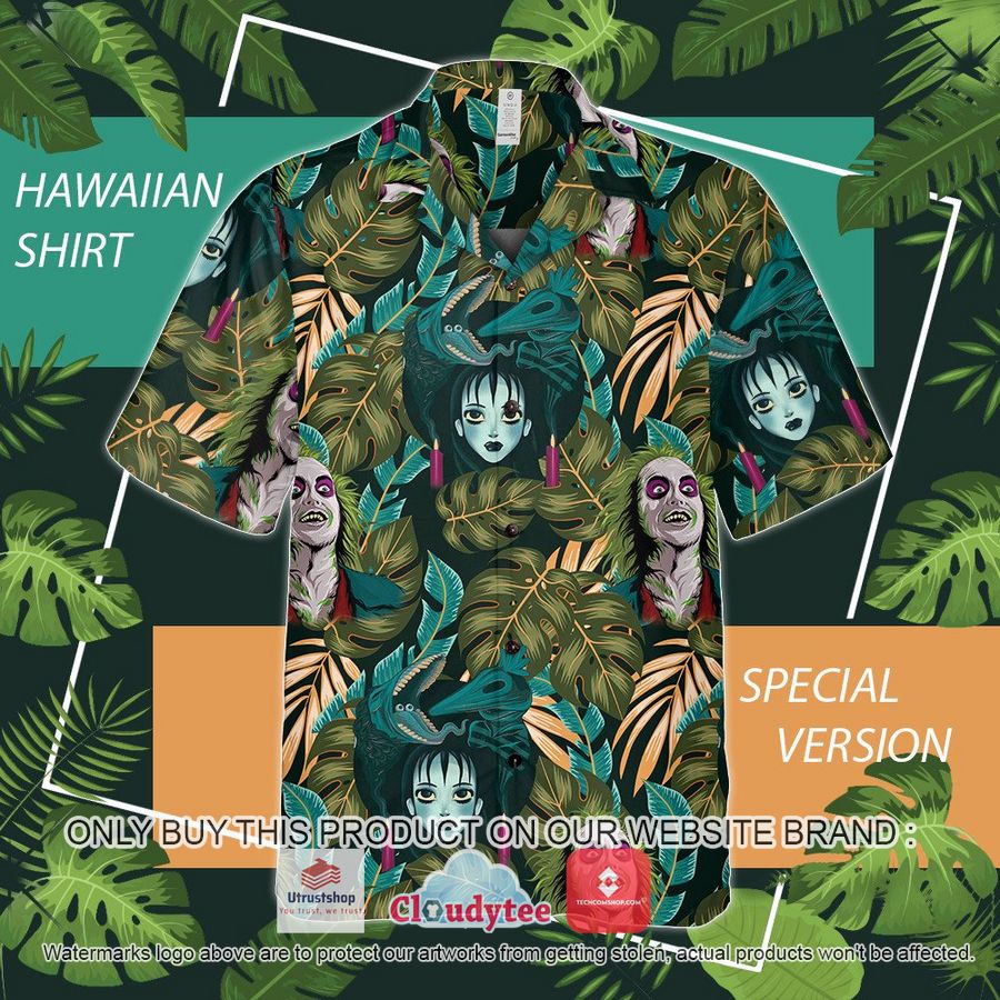 beetlejuice tropical green hawaiian shirt 2 30457