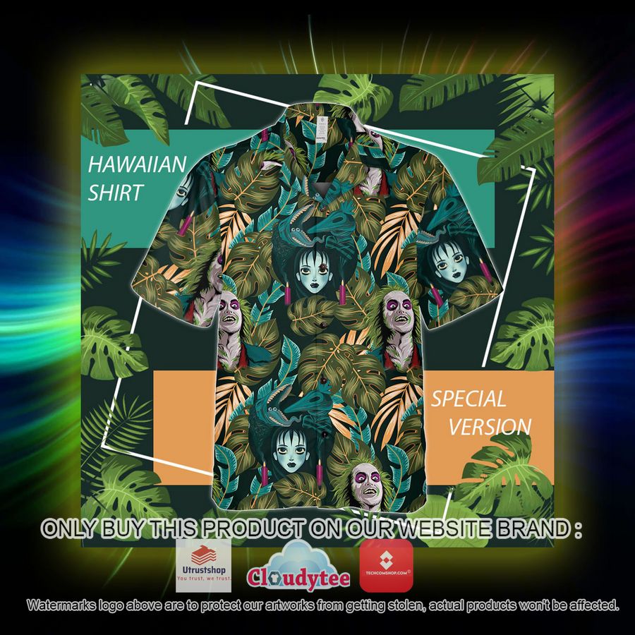 beetlejuice tropical green hawaiian shirt 5 43181