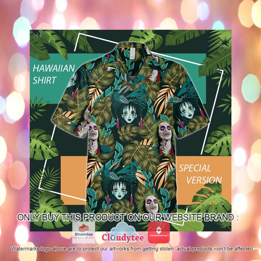 beetlejuice tropical green hawaiian shirt 8 44548