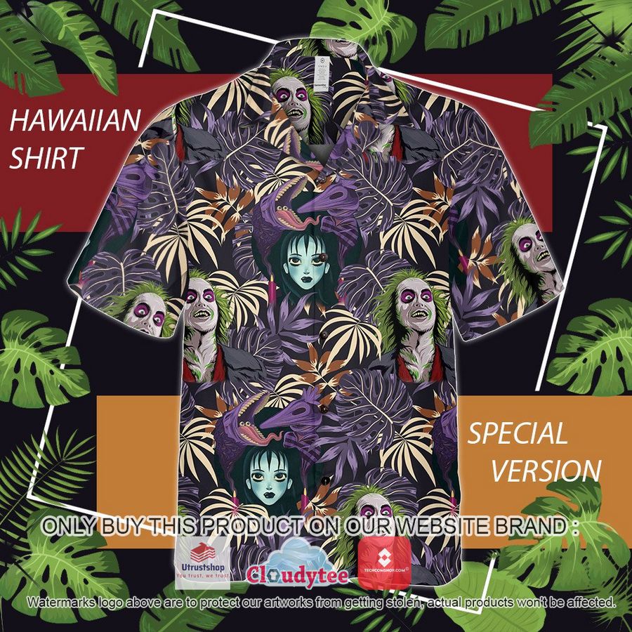 beetlejuice tropical purple hawaiian shirt 1 65014
