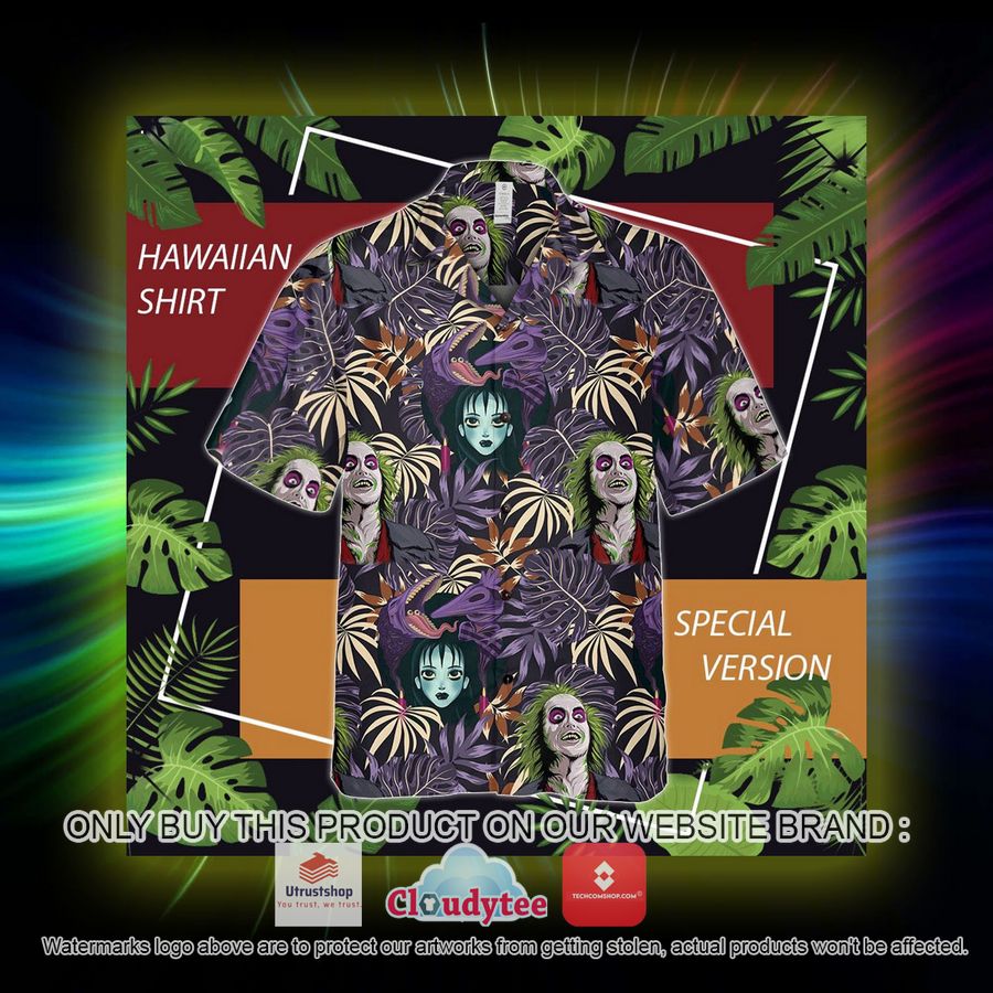 beetlejuice tropical purple hawaiian shirt 4 9462