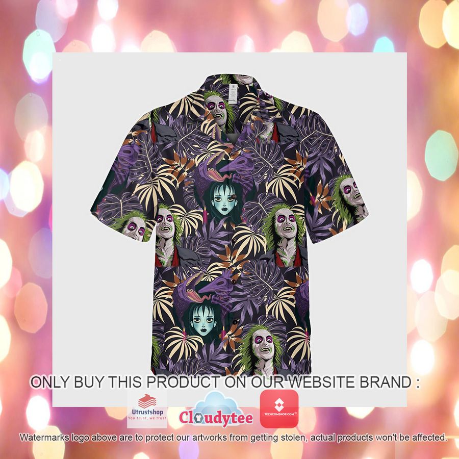 beetlejuice tropical purple hawaiian shirt 8 56108