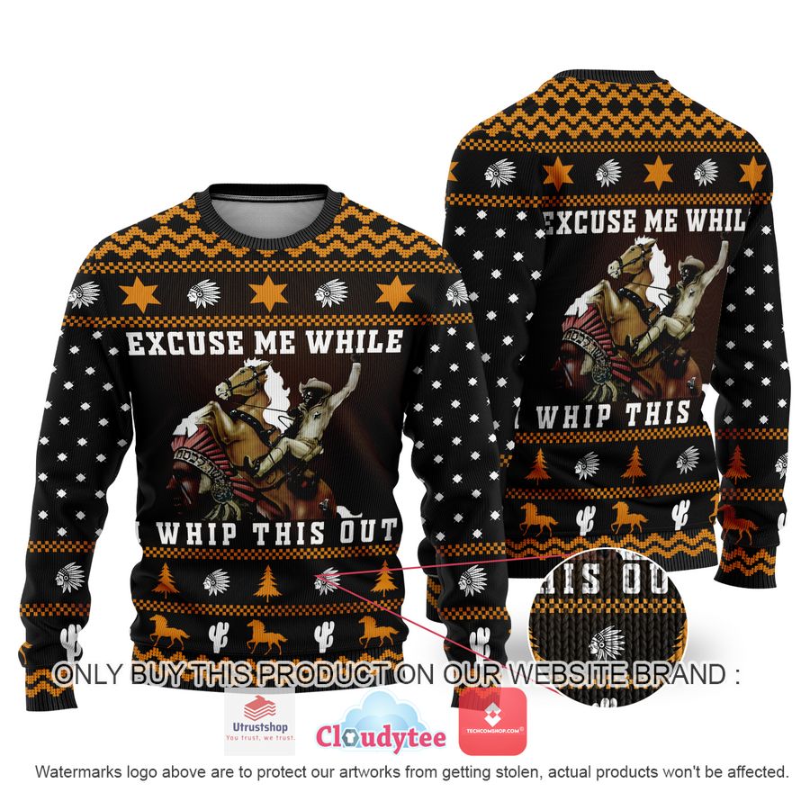 blazing saddles excuse me while i whip this out christmas all over printed shirt hoodie 1 35966