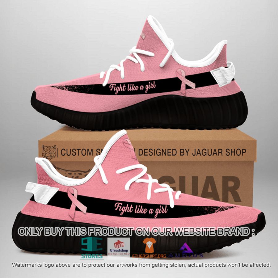 breast cancer awareness fight like a girl pink yeezy sneaker 1 80093