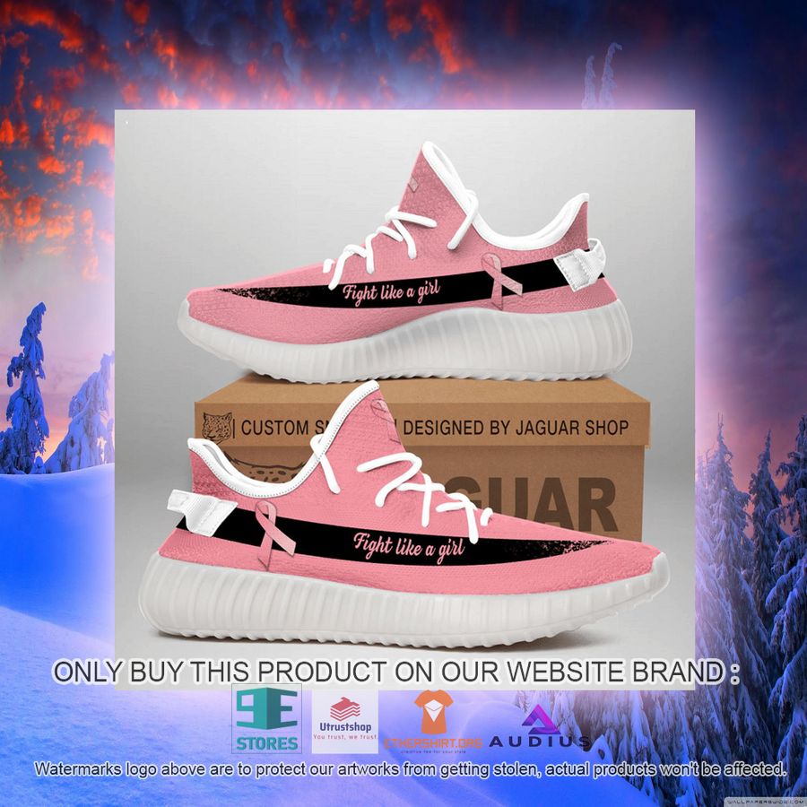 breast cancer awareness fight like a girl pink yeezy sneaker 4 11589