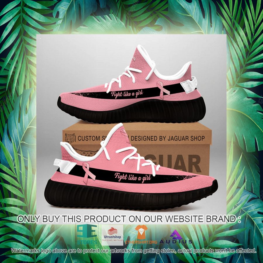 breast cancer awareness fight like a girl pink yeezy sneaker 5 40004