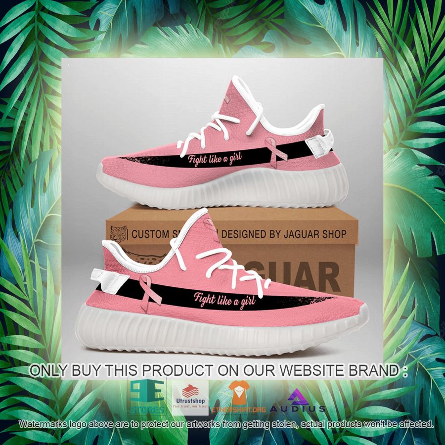 breast cancer awareness fight like a girl pink yeezy sneaker 6 39472