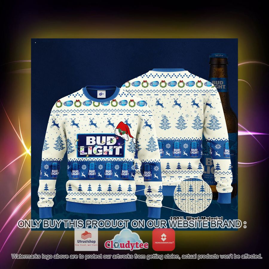 bud light santa hat christmas ugly christmas sweater 3 91917