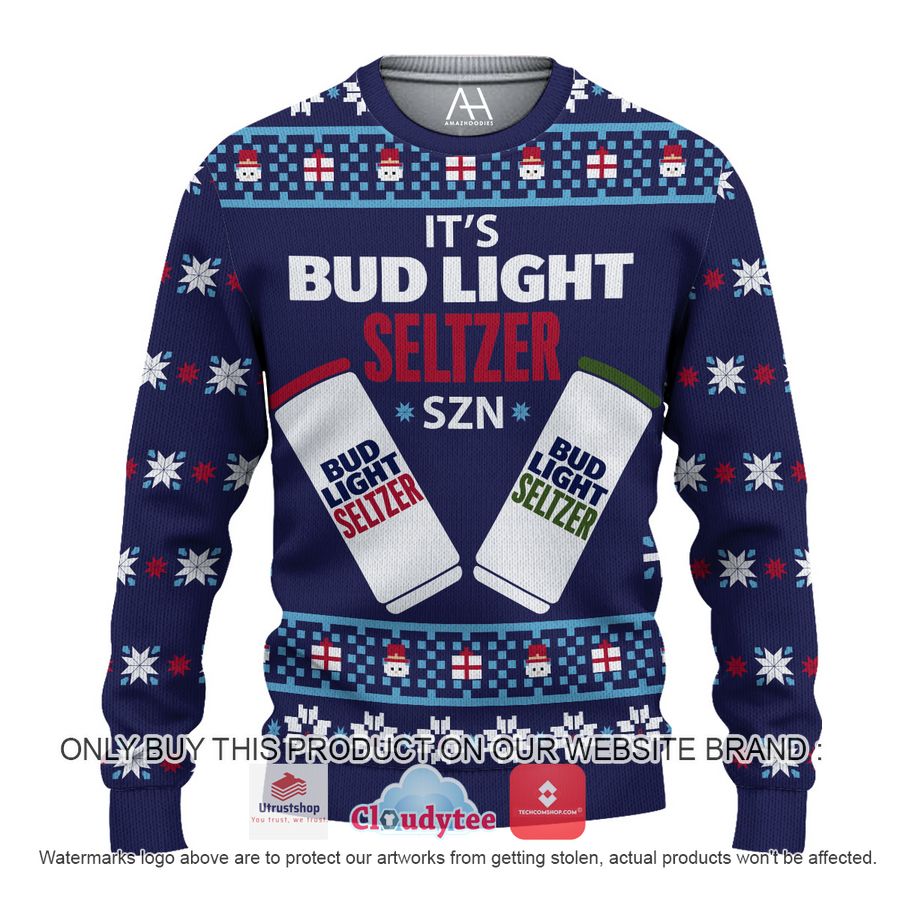 bud light u seltzer christmas all over printed shirt hoodie 1 2590