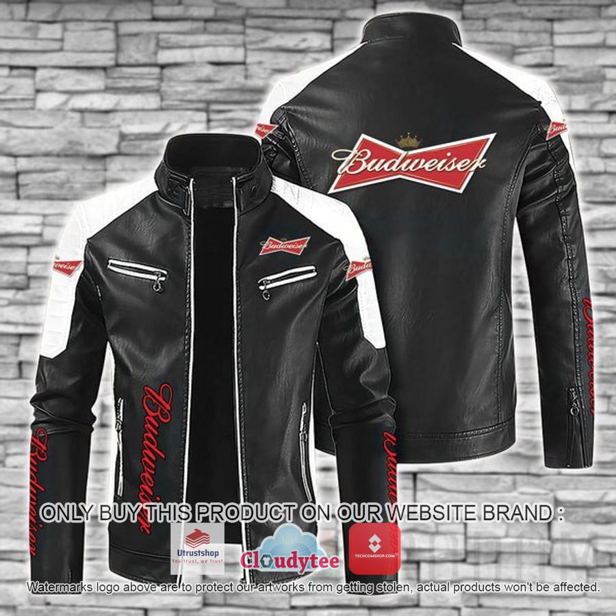 budweiser block leather jacket 1 61888