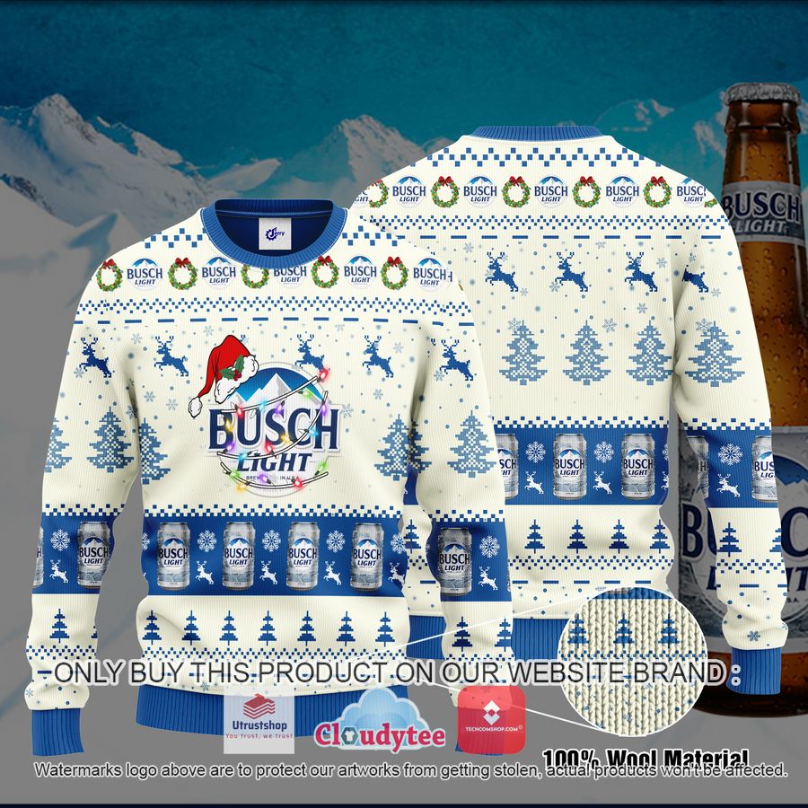 busch light santa hat christmas ugly christmas sweater 2 47157
