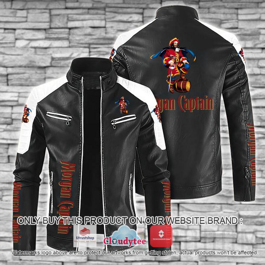 captain morgan block leather jacket 1 36514