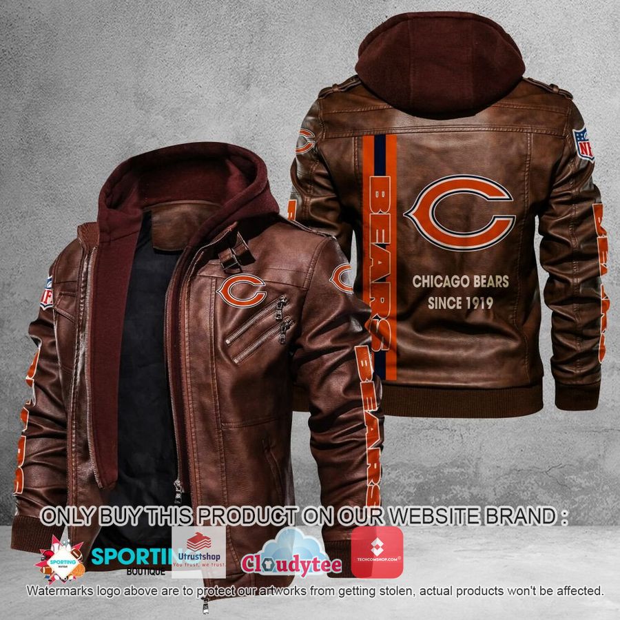 chicago bears since 1919 nfl leather jacket 2 99535